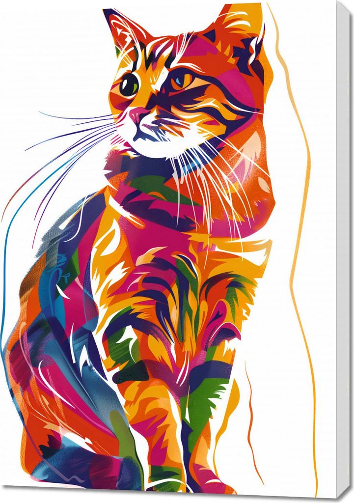 Bild 70x100cm Gesättigte Katze