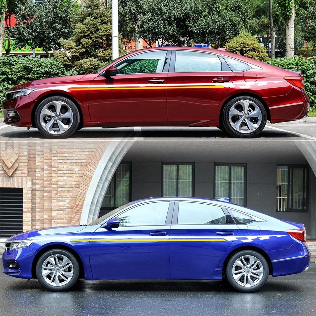 Fahrzeug-Körper-Änderung Taille Auto-Aufkleber Seite Tür Long Track Racing Auto-Aufkleber Vinyl Deko schwarz