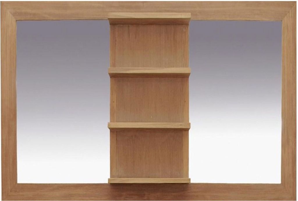 Teako Design Spiegel Kramfors Teakholz mit Ablage 120 x 80 cm