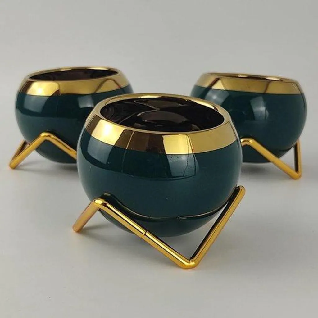 Pots de fleurs décoratifs en céramique verte 8 cm pour plantes grasses