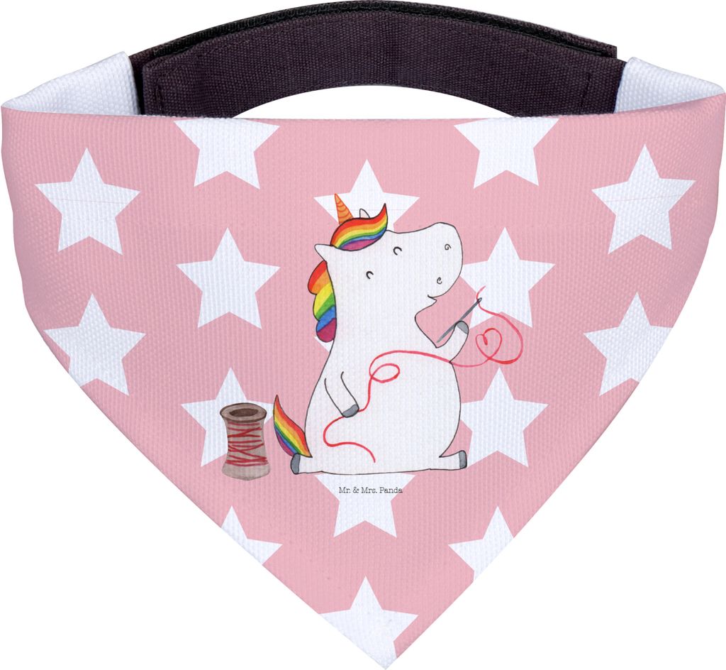 Mr. & Mrs. Panda Hundehalstuch Einhorn Näherin - Rot Pastell - Geschenk, Hunde-Halstuch, Halstuch Hund, Basteln, Hunde, Unicorn, Häkeln, Nähen, ...