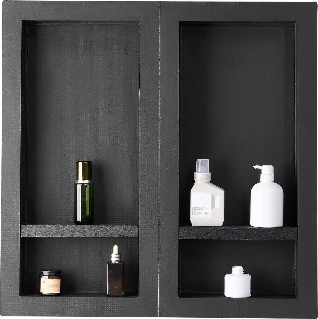 Niche de douche inox 40,6x81,3 cm étanche avec double compartiment - 9