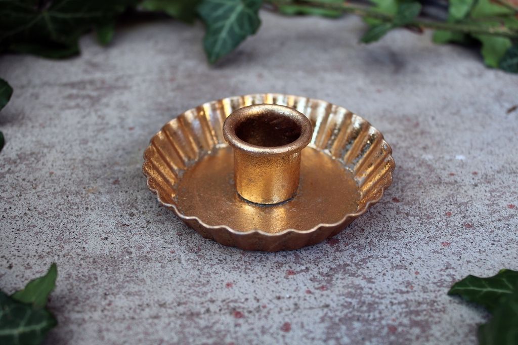 Kerzenhalter Vintage gold rund