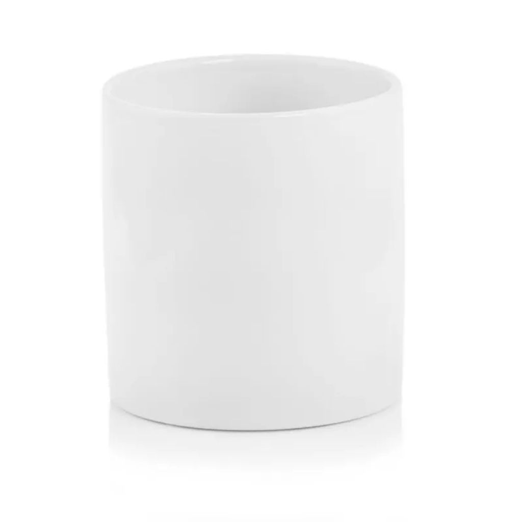 A white ceramic pot on a white background.