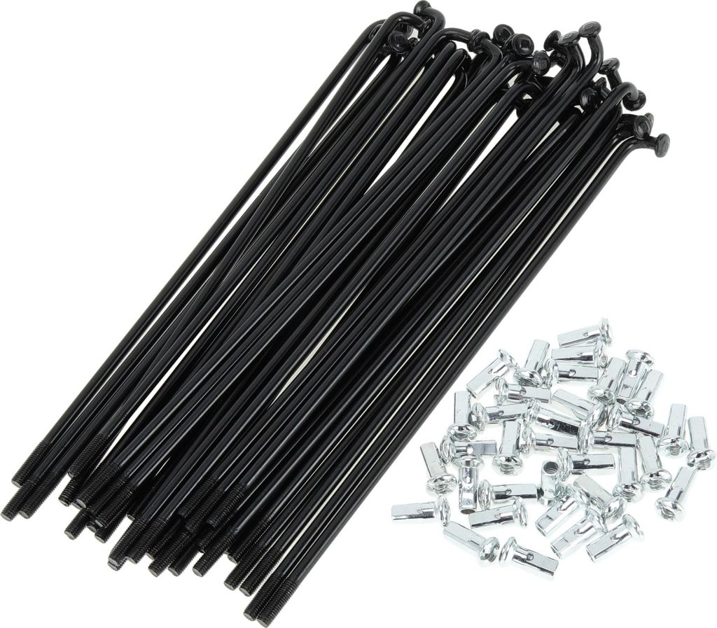 1 Satz Universal-Fahrradspeichen 12G 127mm Länge Fahrradrad-Speichen-Nippel Schwarz Kohlenstoffstahl
