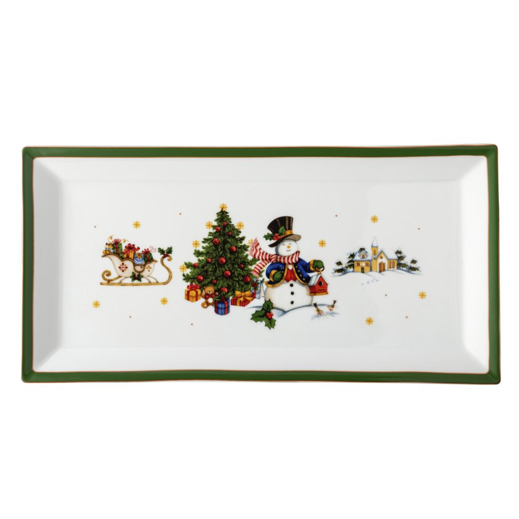 Hutschenreuther Happy Wintertime Green Platte eckig 36cm Produktbild 