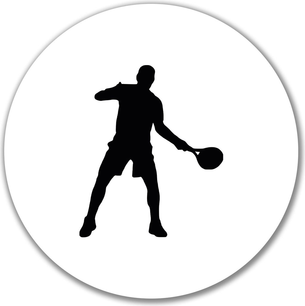 Huuraa Aufkleber Tennis Silhouette 10cm rund Sticker Geschenkidee