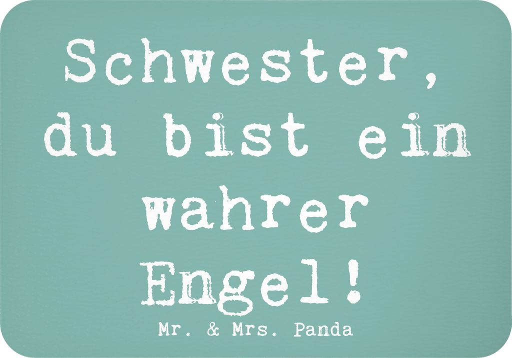 Mr. & Mrs. Panda magnet Spruch Schwester Engel - Meeresbrise - Geschenk, zettelhalter, Handgefertigt, Dankeschön, Freundschaft, haftmagnet, Bedank...