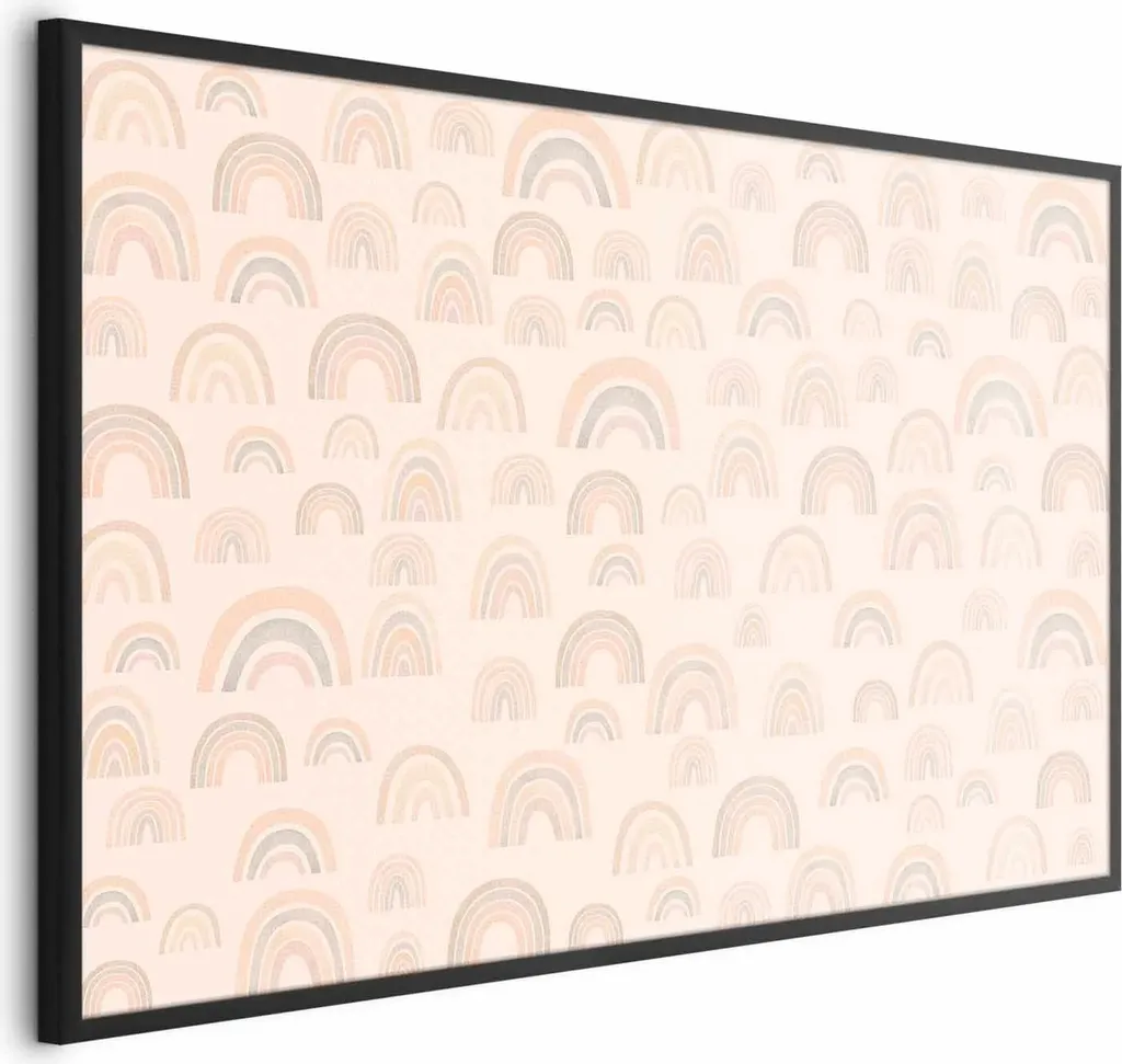 Poster Artistico 60x40 Arcobaleno Pastello con Cornice Nera Professionale