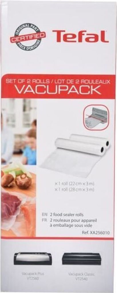 Tefal XA256010 2x Folienrollen (22cmx3 m/28cmx3 m) für VT2540 VT2550 Vakuumierer