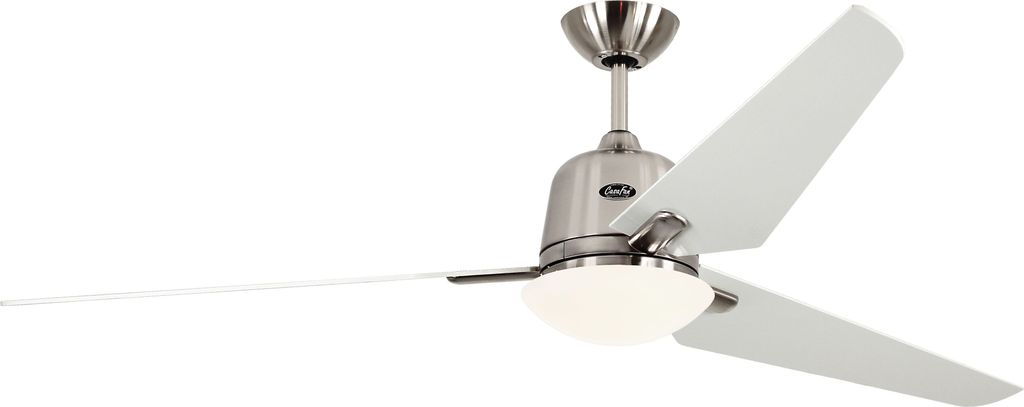 Energiespar Deckenventilator mit Beleuchtung und Fernbedienung Eco Aviatos 162 cm Chrom gebürstet / Weiß