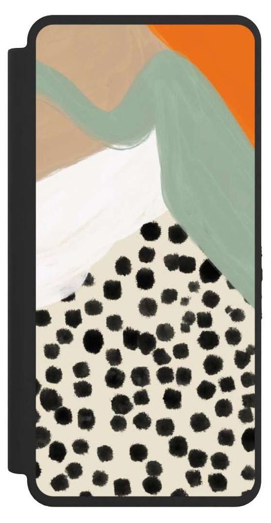NIVOCASE Klapphülle für Samsung Galaxy S26 Ultra Handyhülle aus Kunst Leder NIVOflip schwarz Abstrakt Boho Kunst