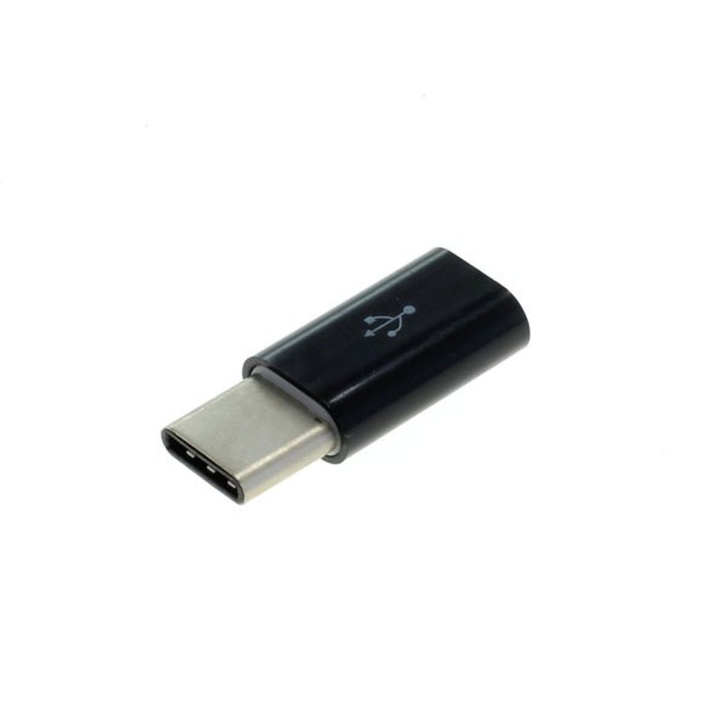 OTB Adapter - Micro-USB 2.0 Buchse auf USB Type C (USB-C) Stecker - schwarz