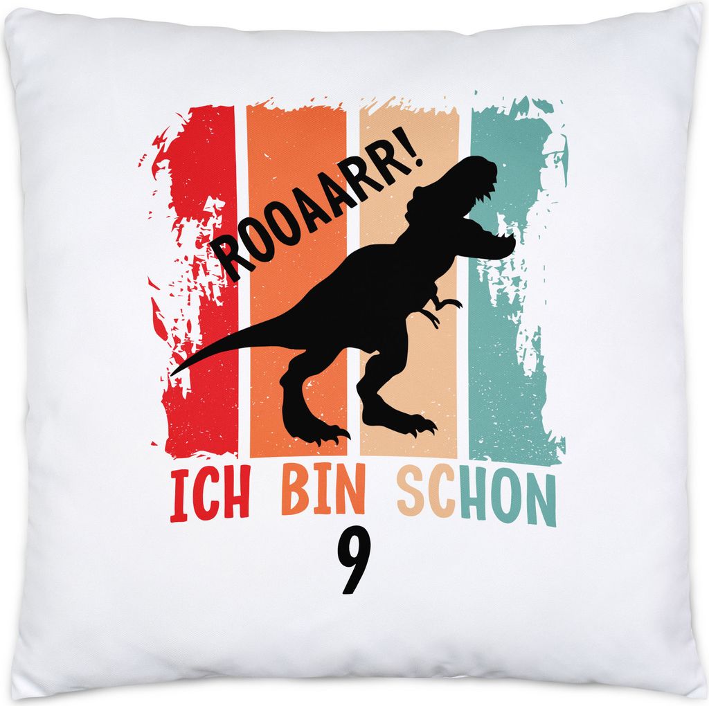 Roooaarr Ich Bin 9 Kissen Inkl Füllung Dinosaurier Dino T-Rex Geburtstagskind Geschenkidee