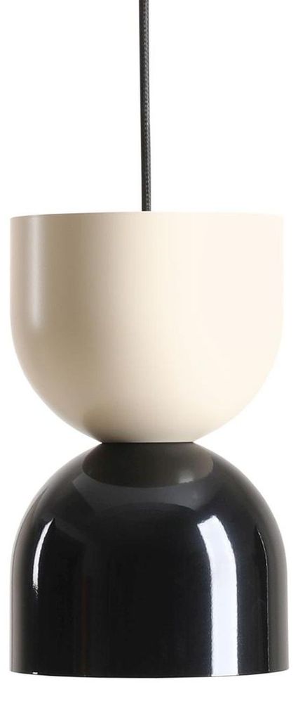 Hängelampe Metall E27 rund Ø 15 cm H: max. 230 cm Creme Schwarz Modern Pendelleuchte