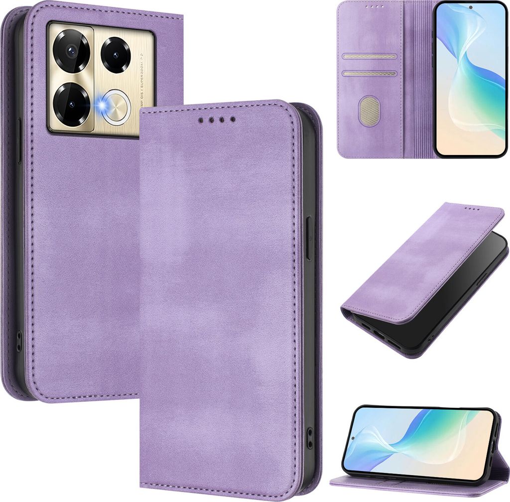 Handyhülle für Infinix Note 40 Pro 4G/Note 40 Pro 5G/Note 40 Pro+ 5G, Vintage Leder RFID Schutz Kartenfach Standfunktion Magnetische Klapphülle ...
