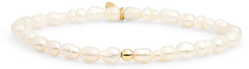 Bracelet en perles baroques SBG-PEARL-ADD-4MM - Bijou élégant 18cm