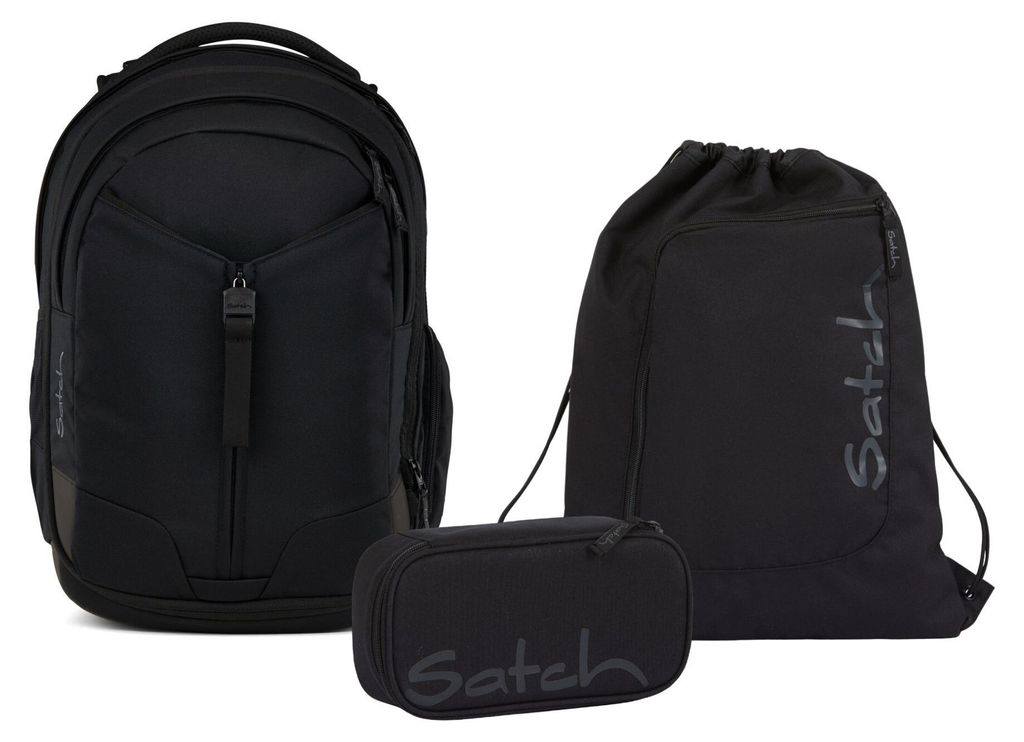 Satch, Schulrucksack-Set MATCH Blackjack 3-teilig, Produktbild 
