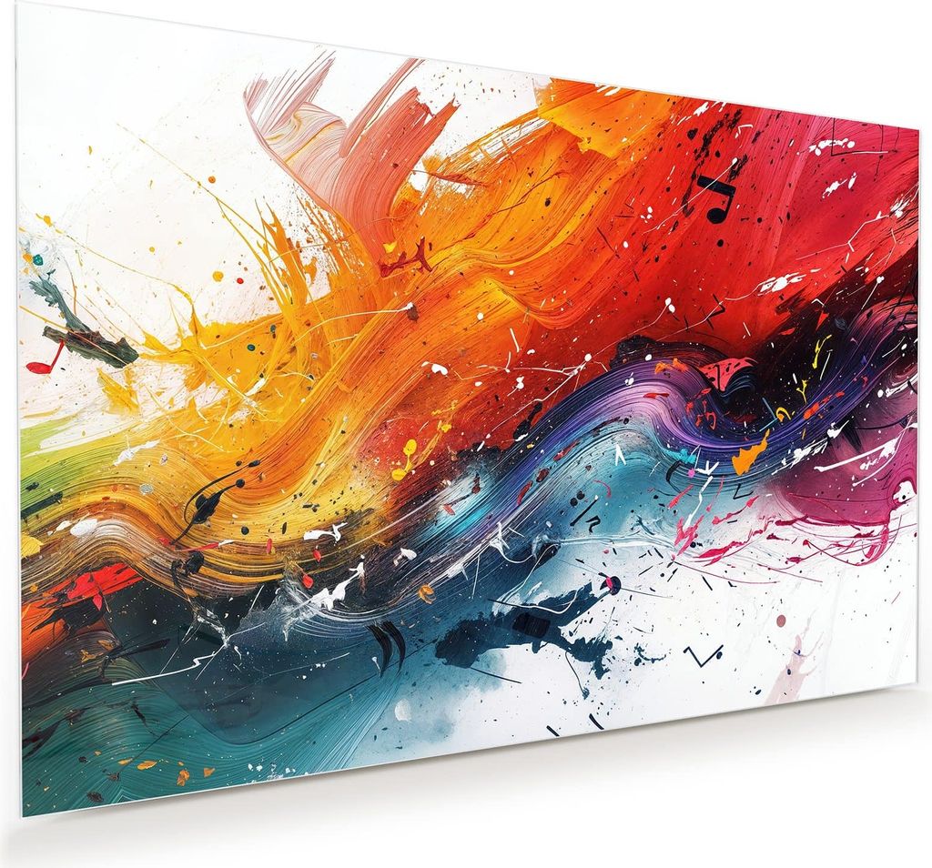 Glasbild 60x40cm in XXL für Wohnzimmer, Schlafzimmer Motiv Farbenexplosion