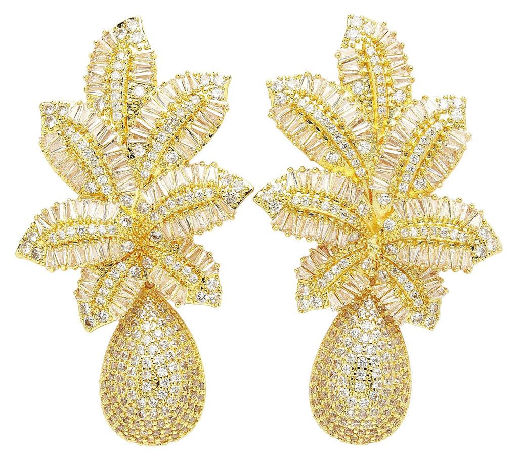 AVANT-GARDE PARIS Diva Collection Ohrringe mit Zirkonia-Blütenblatt-Anhänger
