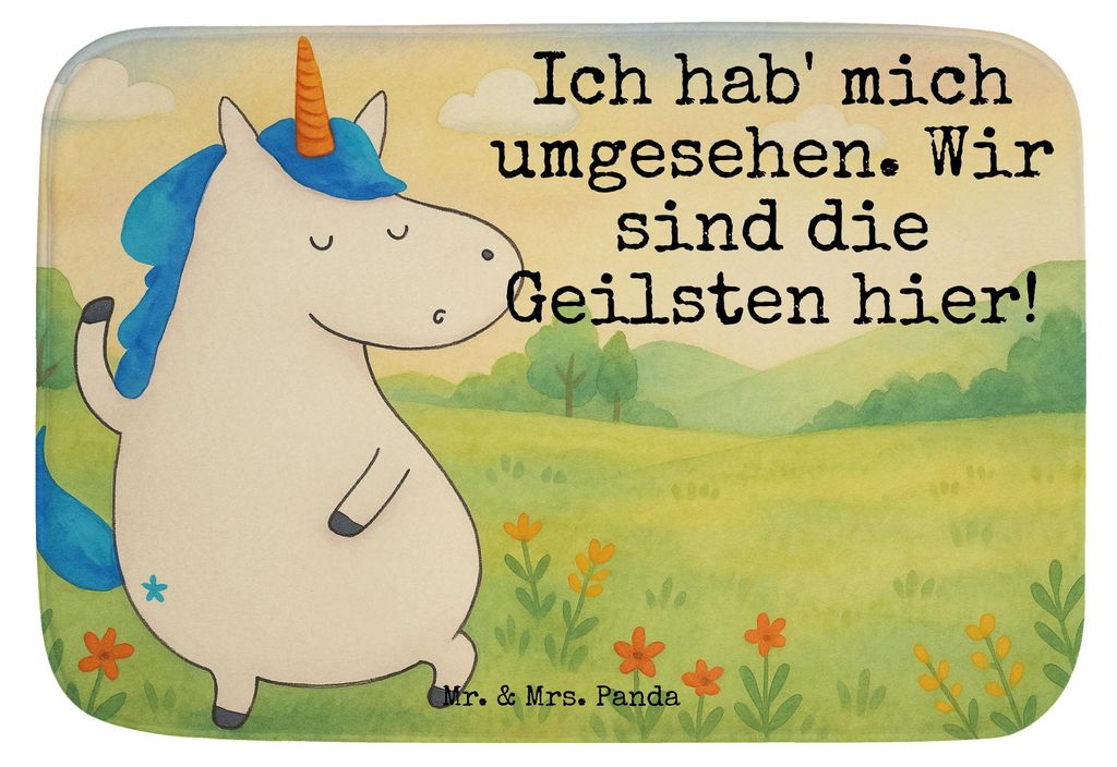 Mr. & Mrs. Panda Badezimmer Matte Einhorn Mann Design - Weiß - Geschenk, Cool, Bad Fußmatte, Hübsch, Party, teppich für, Badvorleger, Badteppic...