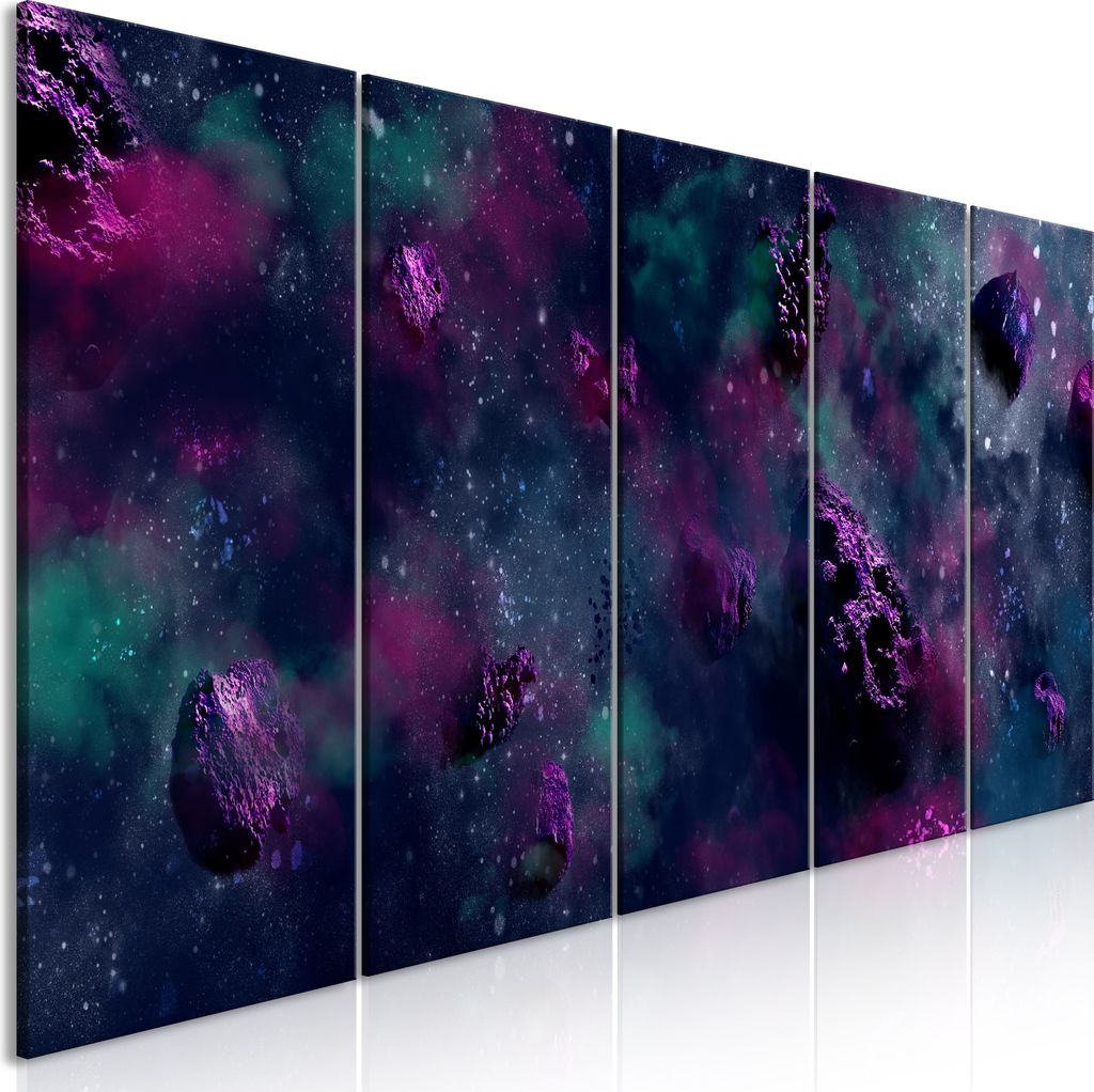 Modernes Wandbild n-C-0341-b-m (100x40 cm) - 5 Teilig Bilder Fotografie auf Vlies Leinwand Foto Bild Dekoration Wand Bilder Kunstdruck GALAXY KOSMOS