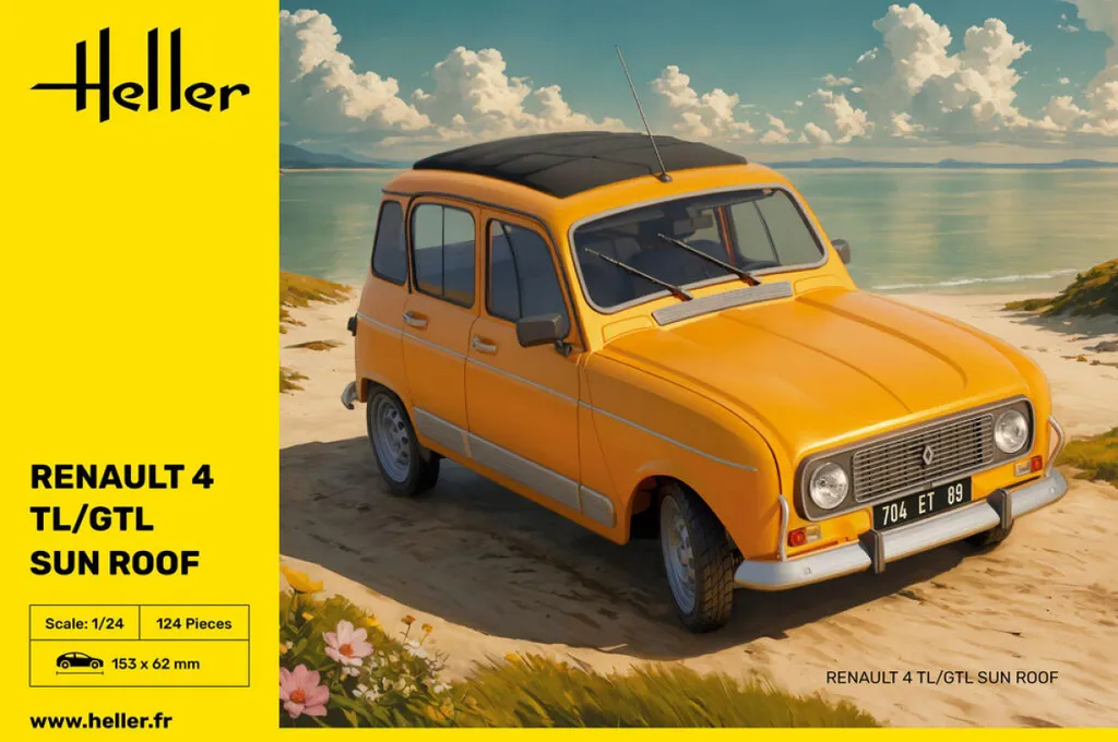 Miniature Renault 4 TL GTL 1:24 Toit Ouvrant pour Vitrine et Exposition