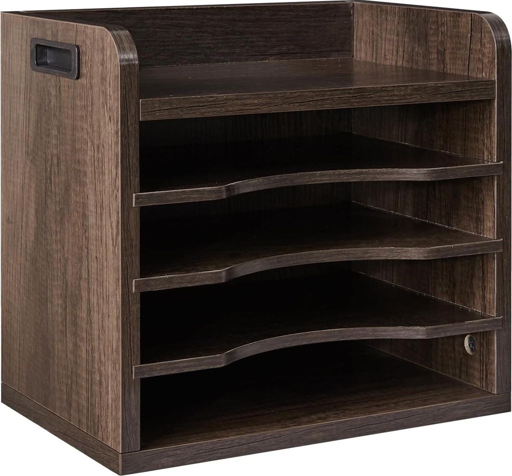 Holz Schreibtisch-Organizer mit Abnehmbaren Regalen für A4-Dokumente - Aufbewahrungsregal für Bücher und Notizbücher