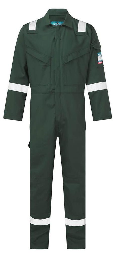 Flammenbeständige und antistatische Overall 350g - S - Grün - Portwest