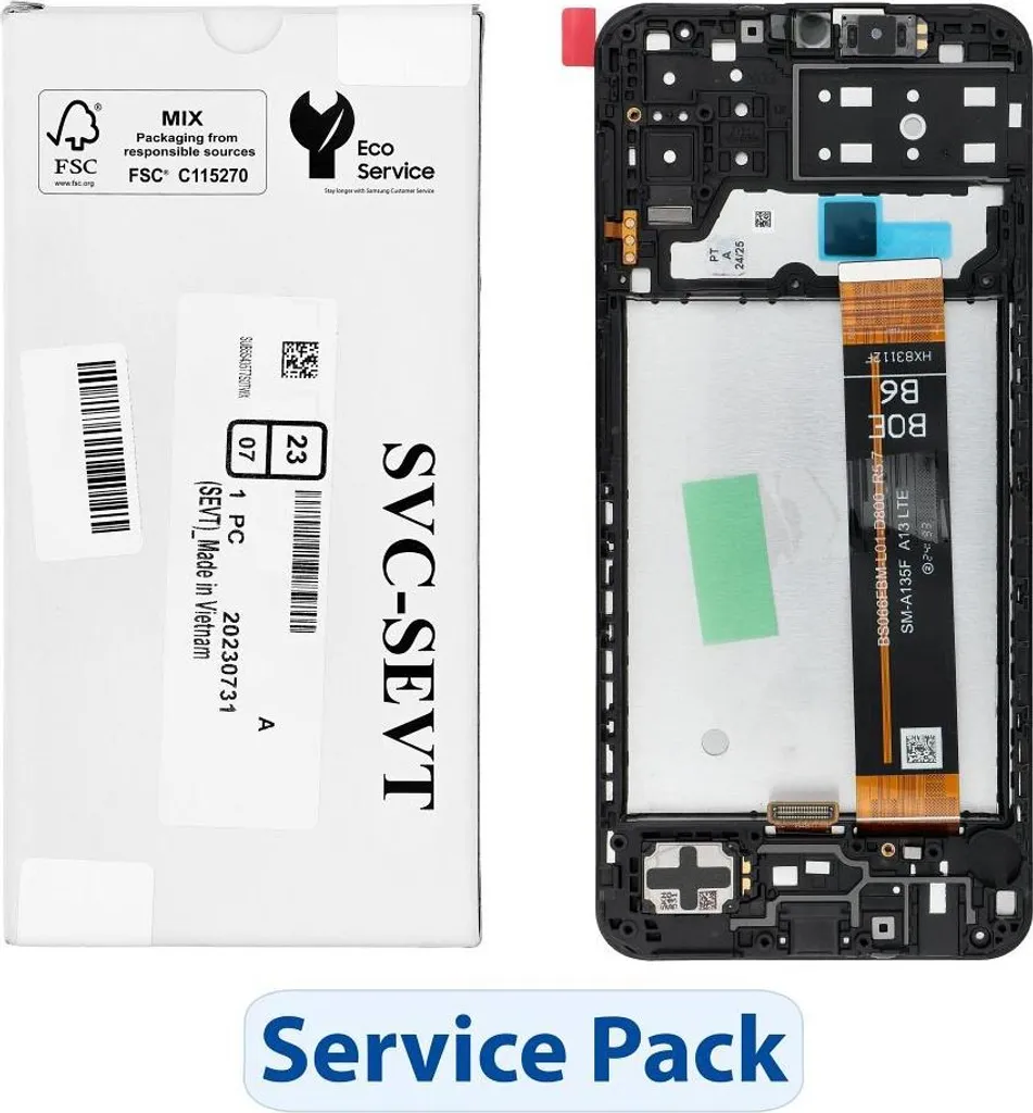 Bloc Écran Complet Samsung M13 M135F LCD d'Origine Service Pack Neuf