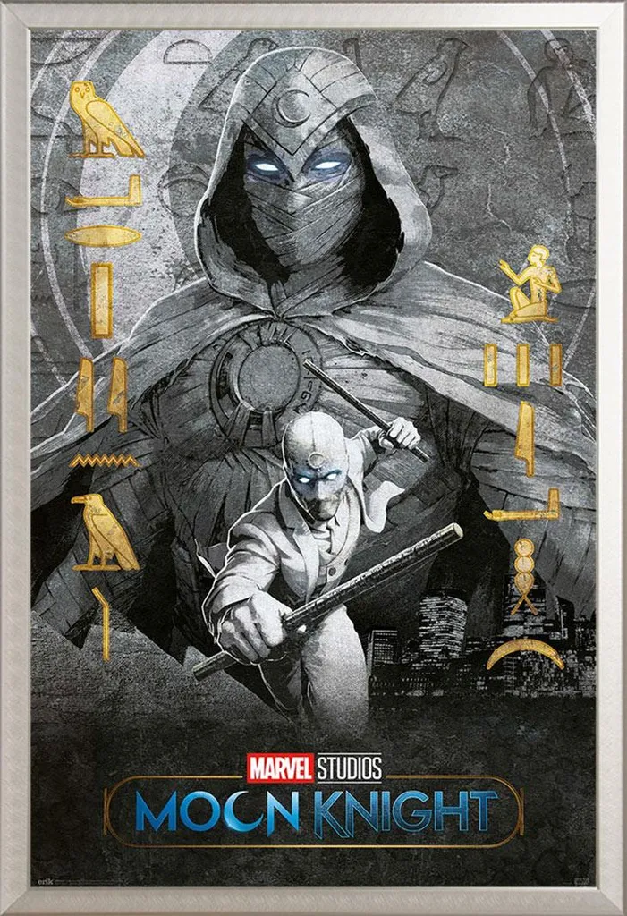 Cornice Shinsuke Alluminio Argento + Poster Moon Knight 61x91,5 cm - 1