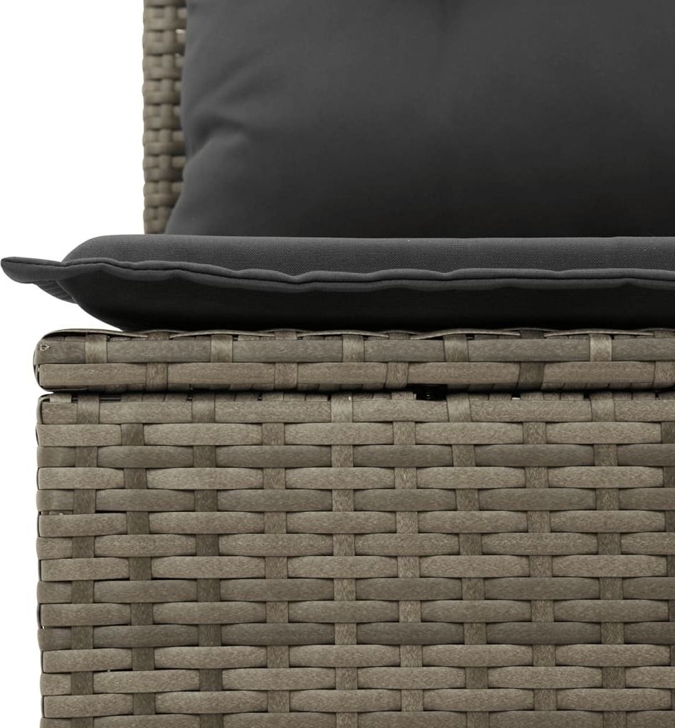 vidaXL Gartensofa mit Kissen 3-Sitzer Grau Poly Rattan Produktbild 7