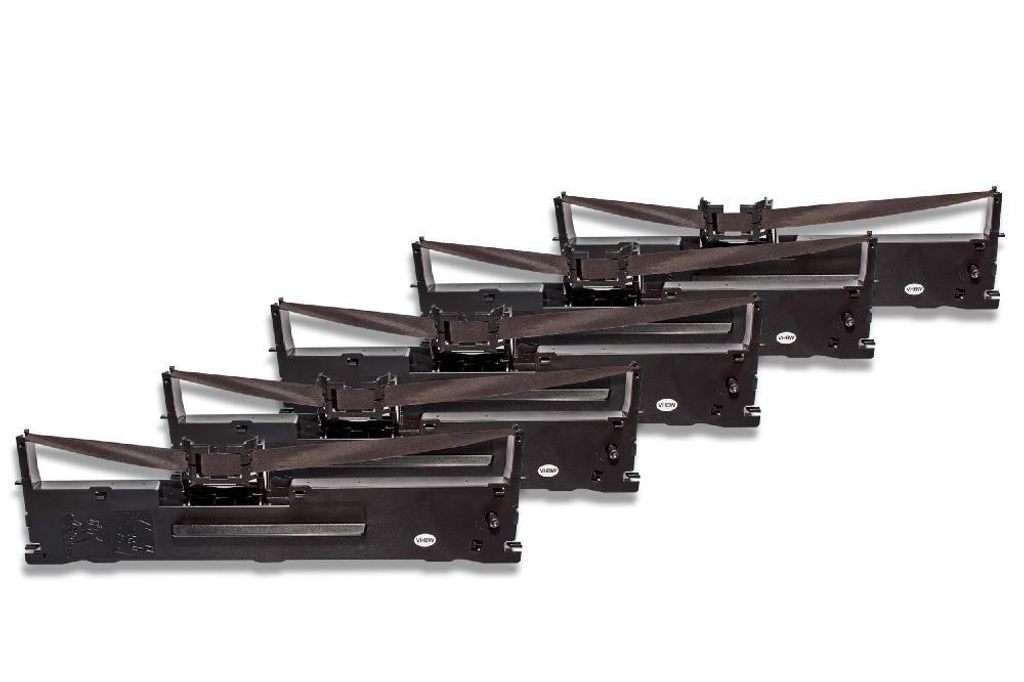 vhbw 5x Farbband Schriftband Ersatz für Epson C13S015307 für Nadeldrucker, Bondrucker - Schwarz