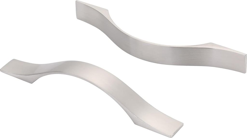 Küchenschrankgriffe gebürstetes Nickel - 6 Stück - modernes Design - 96mm