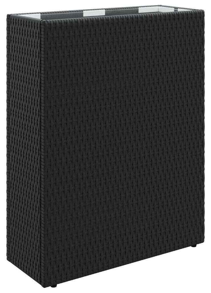 Hoher Pflanzkübel Schwarz 55 x 22 x 70 cm Poly-Rattan