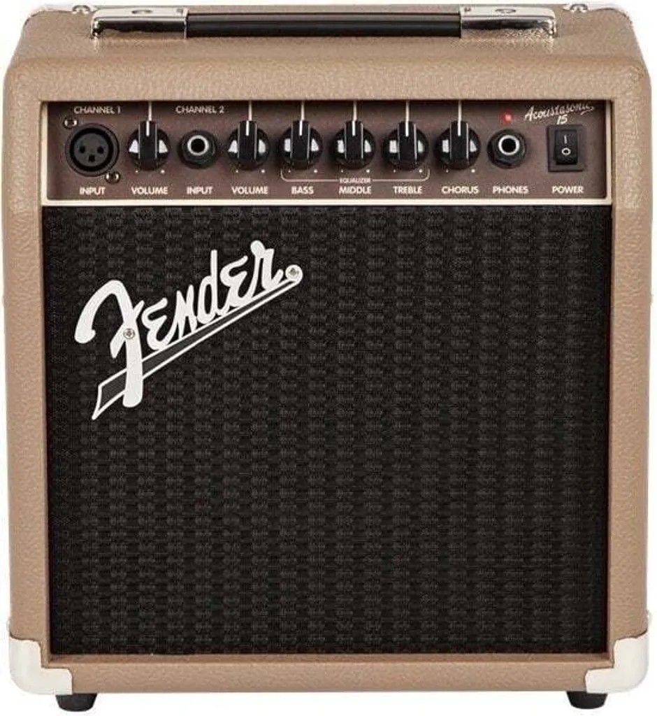 Ampli combo acoustique Fender Acoustasonic 15 avec entrées guitare micro