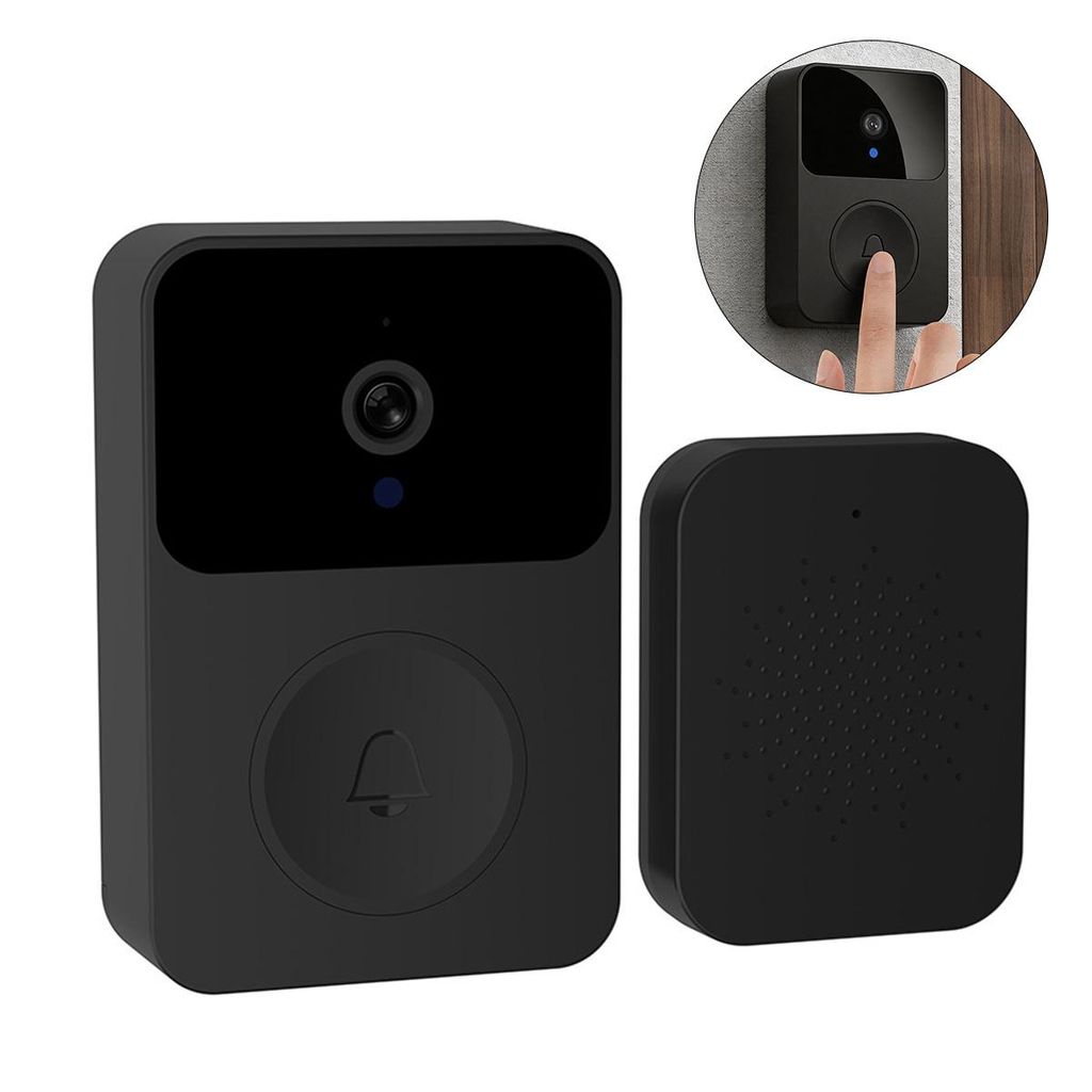 Intelligente Video-Türklingel, HD Nachtsicht, 2-Wege-Audio, Bewegungserkennung, Cloud-Speicher, App-Steuerung, 365 Tage Akku, 2.4G WLAN (Schwarz)