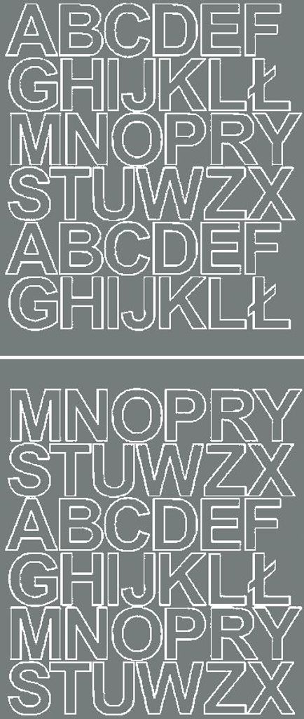 Selbstklebende Buchstabenaufkleber, 3,5 cm, grau glänzend