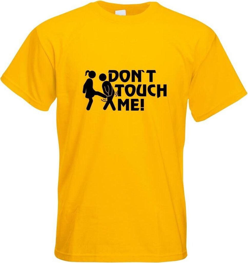 Kiwistar - T-Shirt - gelb - Dont Touch me! Design 1 Motiv Bedruckt Funshirt Design Print - mit Motiv Bedruckt - Funshirt Design - Sport - Freizeit ...