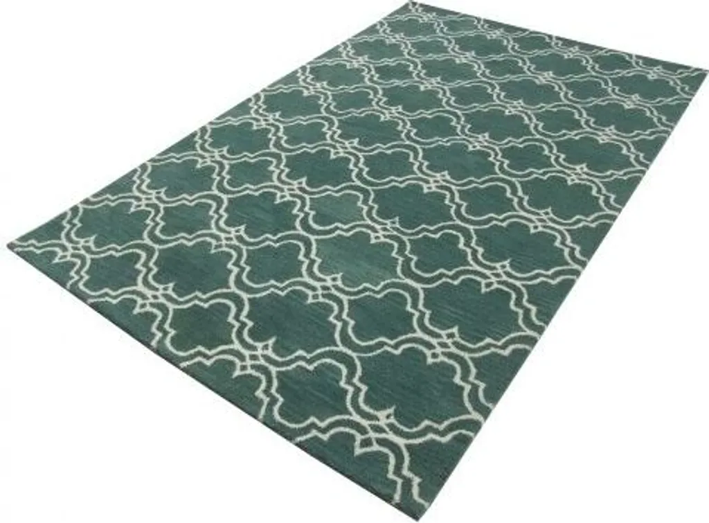 Grand tapis de salon Riviera turquoise 153x244 cm en velours doux