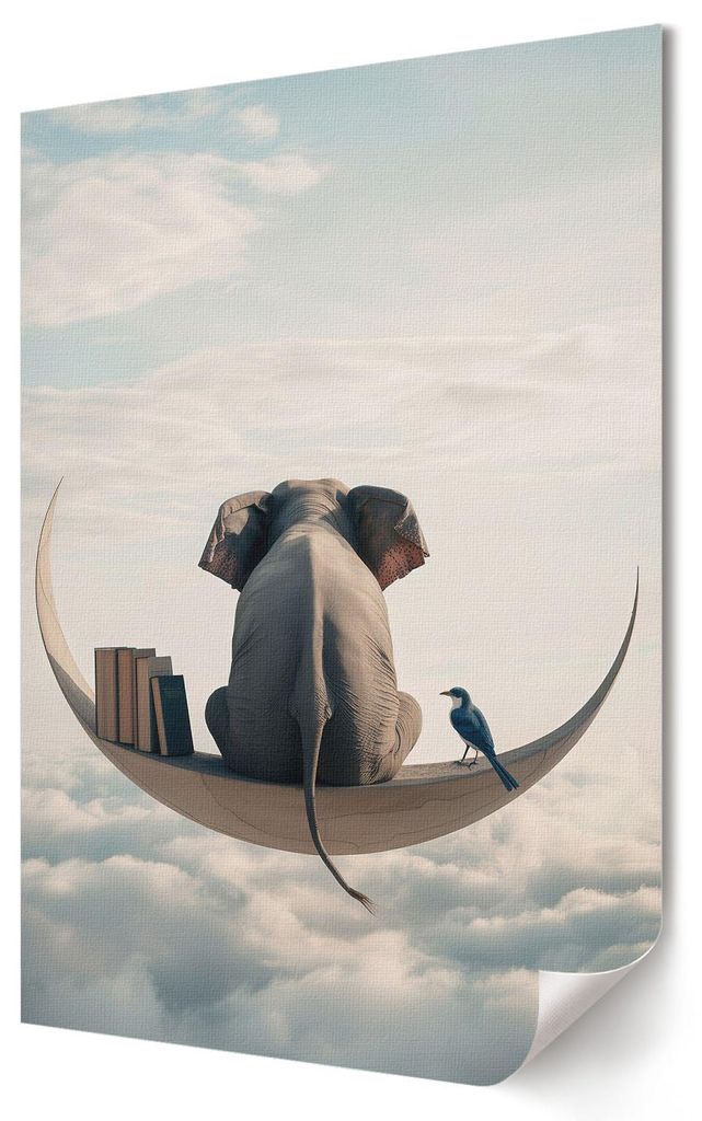 Mondtraum- Kunstdruck A2 (42x59 cm) - Ausdrucksstark, romantisch, glamourös- Wandbild für Wohnzimmer Schlafzimmer & Flur, Modernes Poster Wanddek...