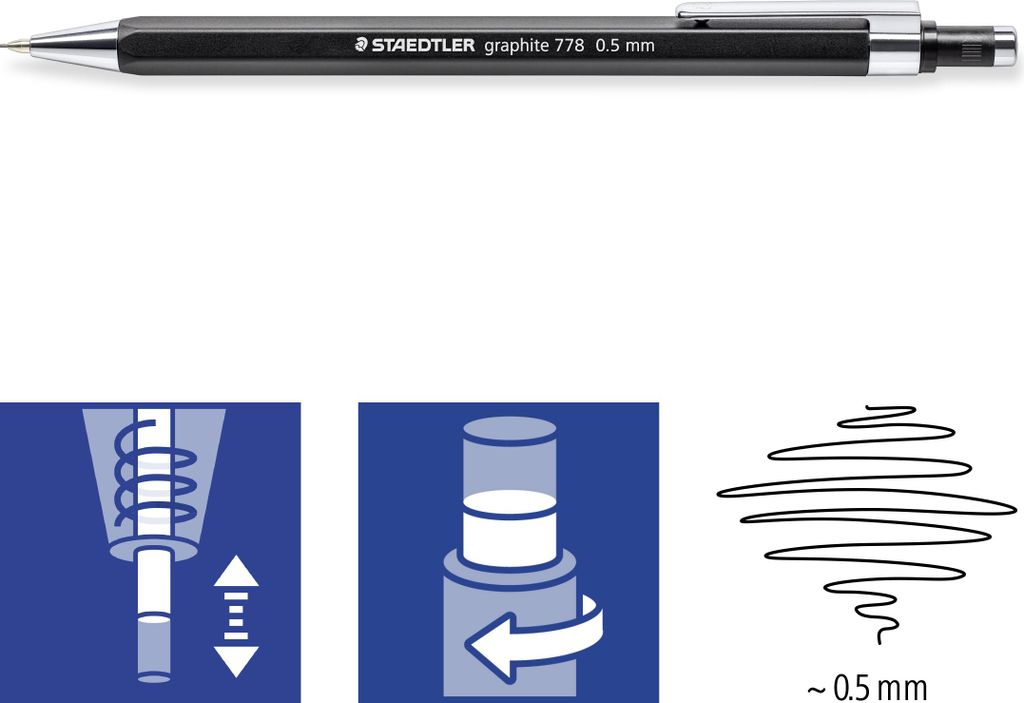 Staedtler 778 05-9, Čierna, Čierna, Šesťhranný, Kov, Obrázok produktu 