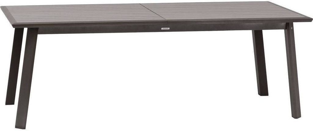 Ausziehbarer gartentisch "pavane" roggen & praline 12-sitzer aus epoxybehandeltem aluminium - Hespéride