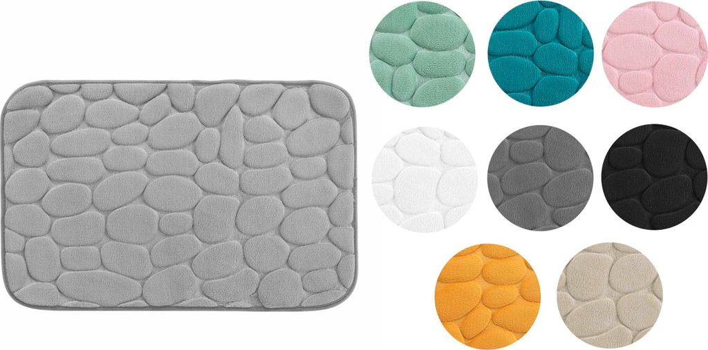 Badematte 50x80 Steine Badteppich Badvorleger Duschvorleger Badeteppich Teppich, Farbe:Petrol