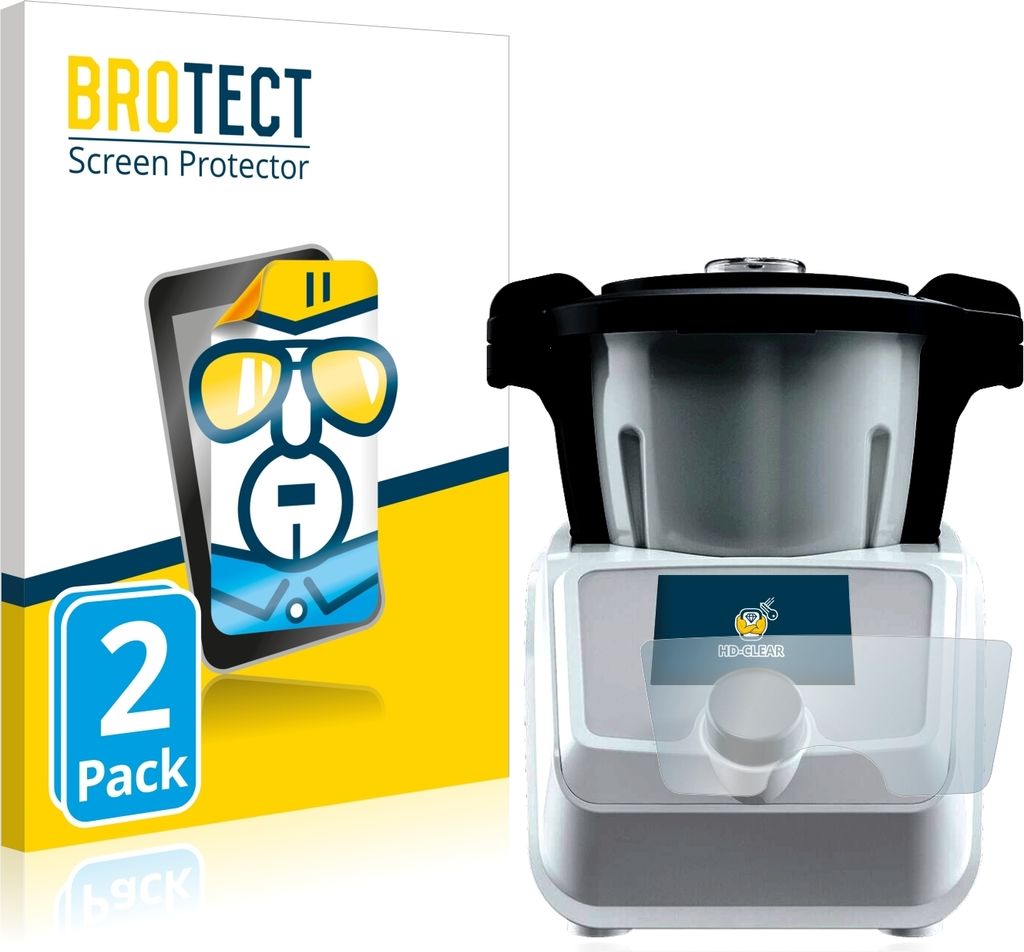 2x Für SilverCrest Mini Monsieur Cuisine Connect Schutzfolie BROTECT Displayschutz Display Schutz Folie Klar Transparent