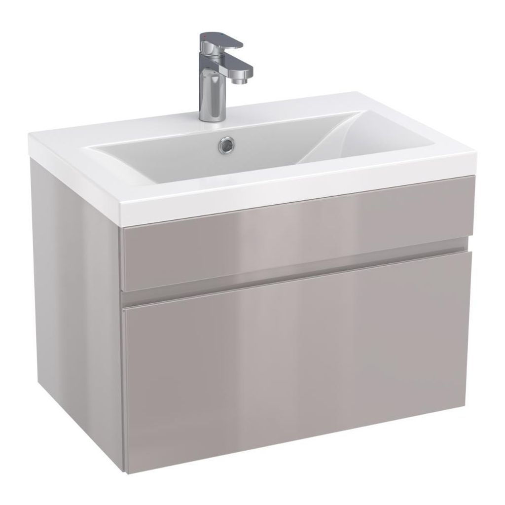 Waschtisch mit Unterschrank TRENT 60 cm Grau Hochglanz mit Produktbild 