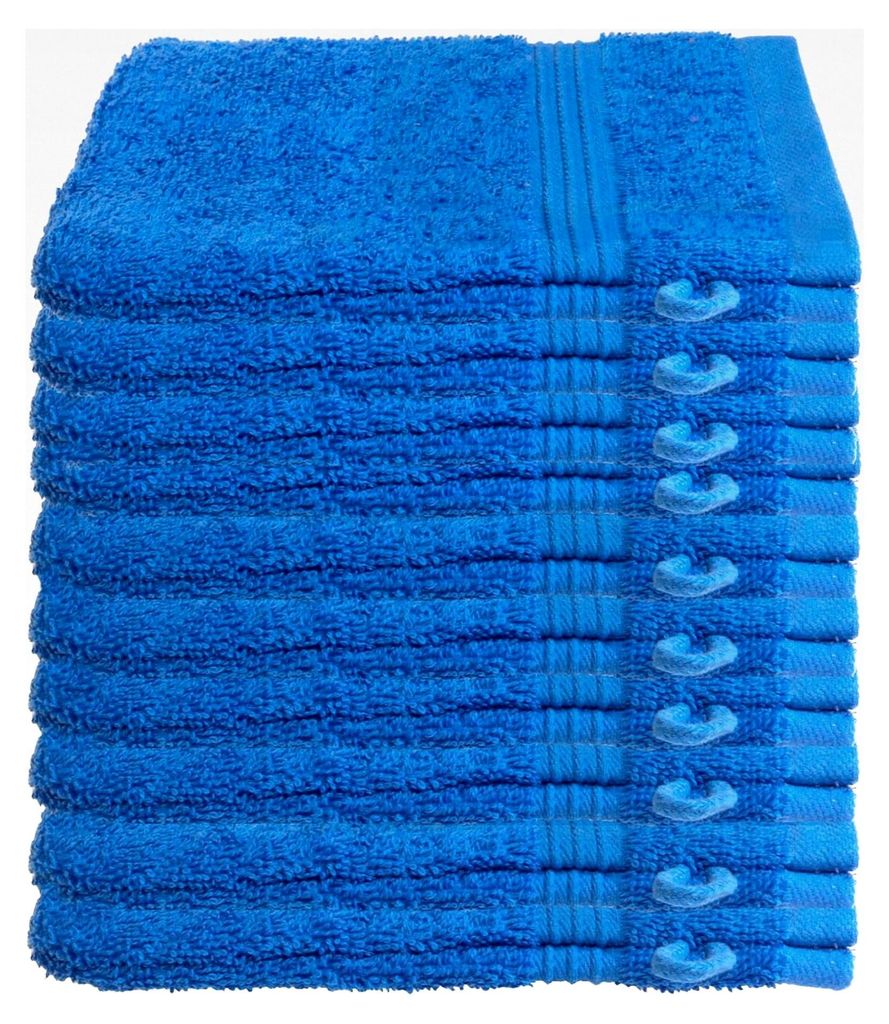 10er Pack Waschlappen in 29 Farben erhältlich, weich und saugstark, 500 g/m², , Royalblau, 15 x 21 cm,