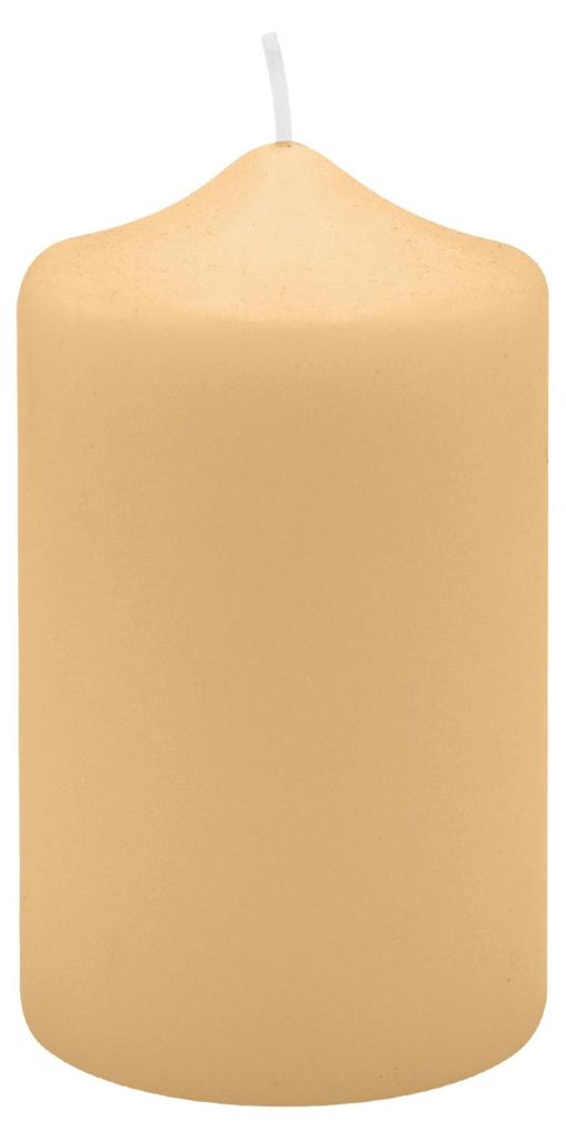 Spitzkopf Stumpen Kerzen Beige 12 x Ø 7 cm, 6 Stück