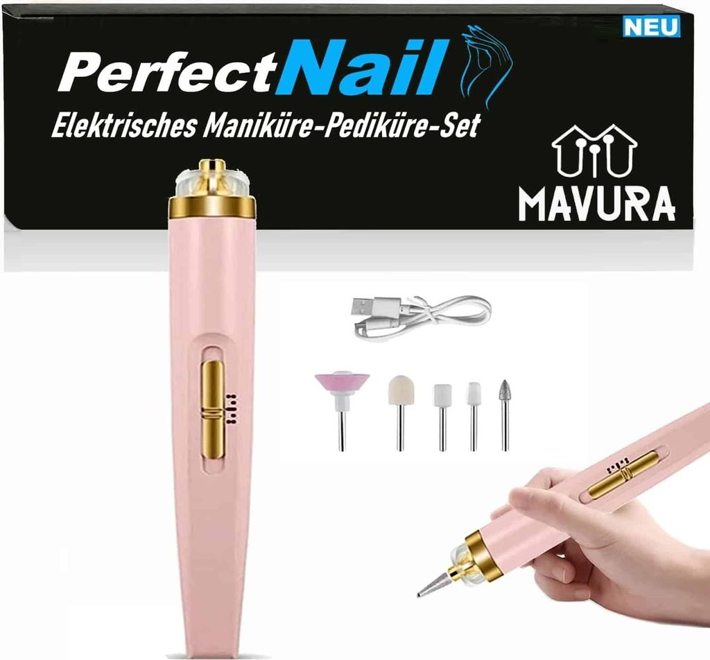 PerfectNail Elektrisches Maniküre Set Pediküre Nagelfräser Nagelfeile elektrisch
