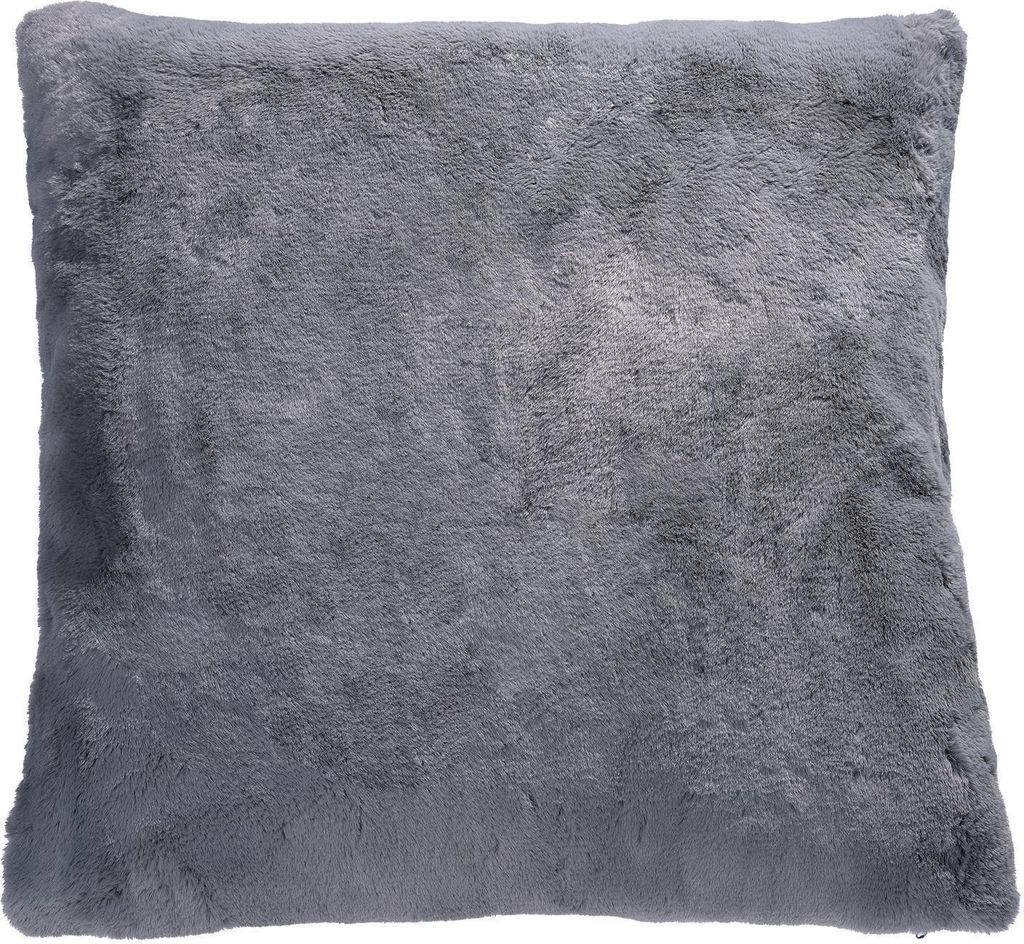 Kissen - 50 x 50 cm - Silbergrau - Polyester - mit Reißverschluss